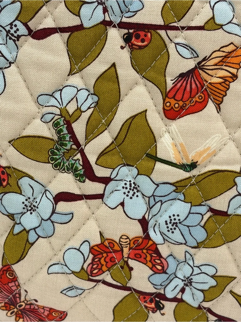 Vera Bradley Abuzz Ladybug Dragon Fly Butterfly Floral Essential Lunch Tote Bag